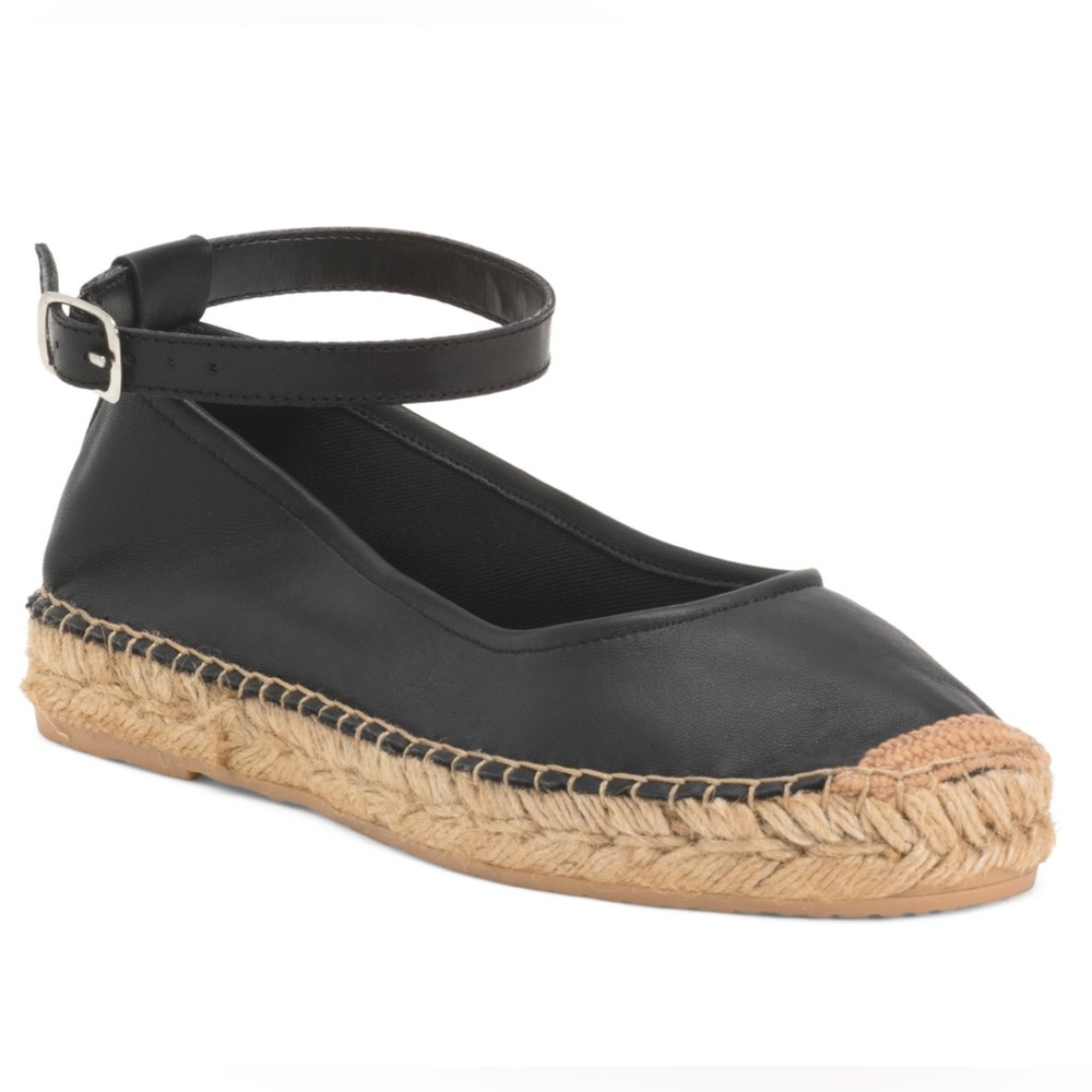 🖤 Free People Made in Spain Leather Mason Ballet Espadrille Flats